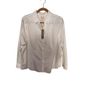 Chico's NO Iron Sateen Caroline White Shirt Button Up  Wh XL 3